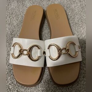 White and Gold Sandals